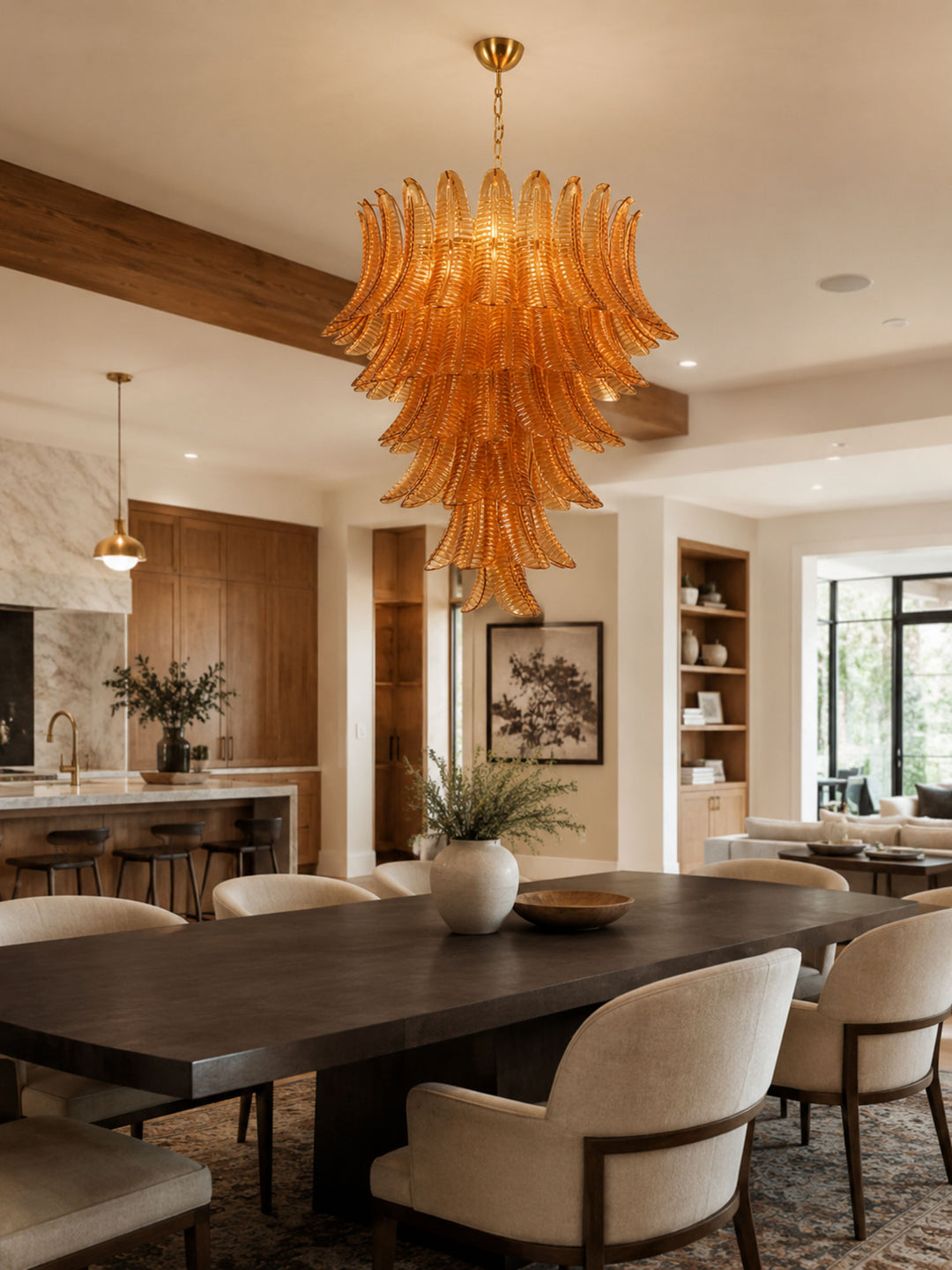 Amber Leaf Cascade Chandelier - Vakkerlight