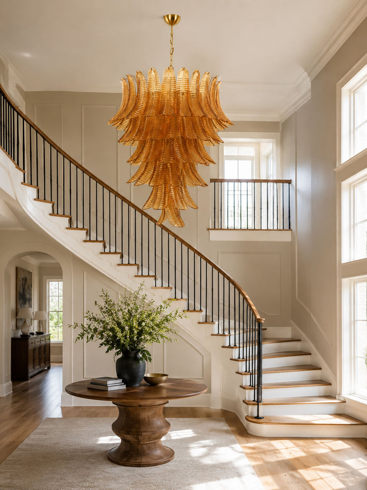 Amber Leaf Cascade Chandelier - Vakkerlight
