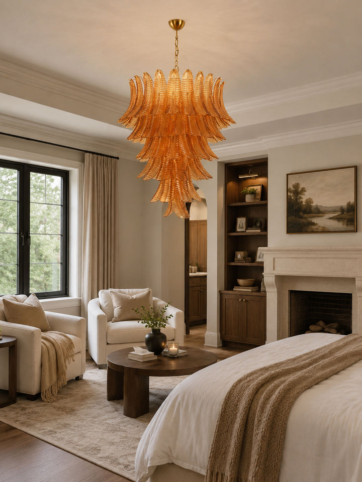 Amber Leaf Cascade Chandelier - Vakkerlight