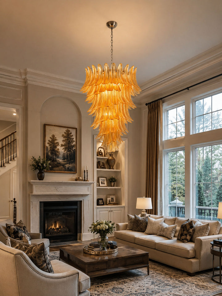 Amber Leaf Cascade Chandelier - Vakkerlight