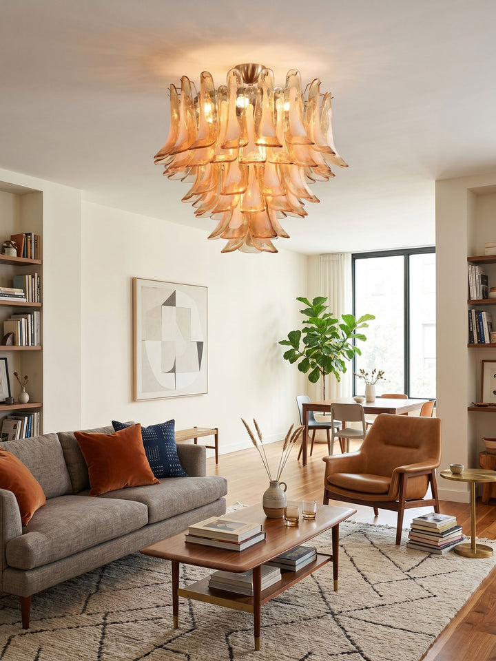 Amber Petal Glass Ceiling Lamp - Vakkerlight
