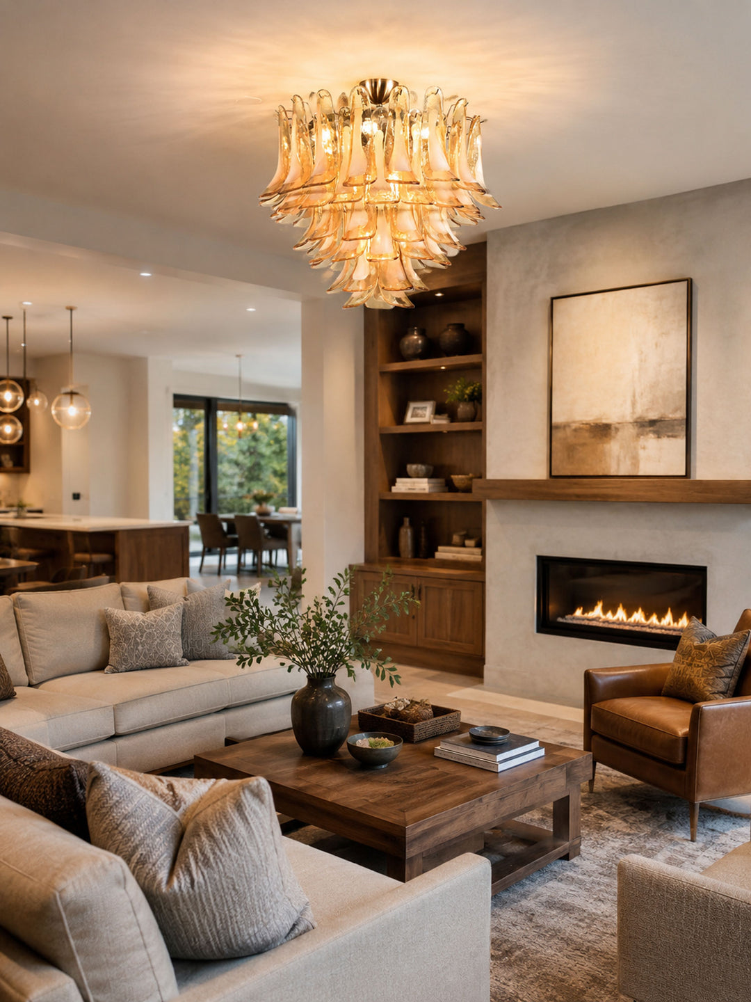 Amber Petal Glass Ceiling Lamp - Vakkerlight