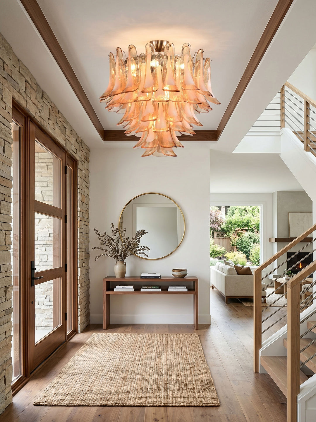 Amber Petal Glass Ceiling Lamp - Vakkerlight
