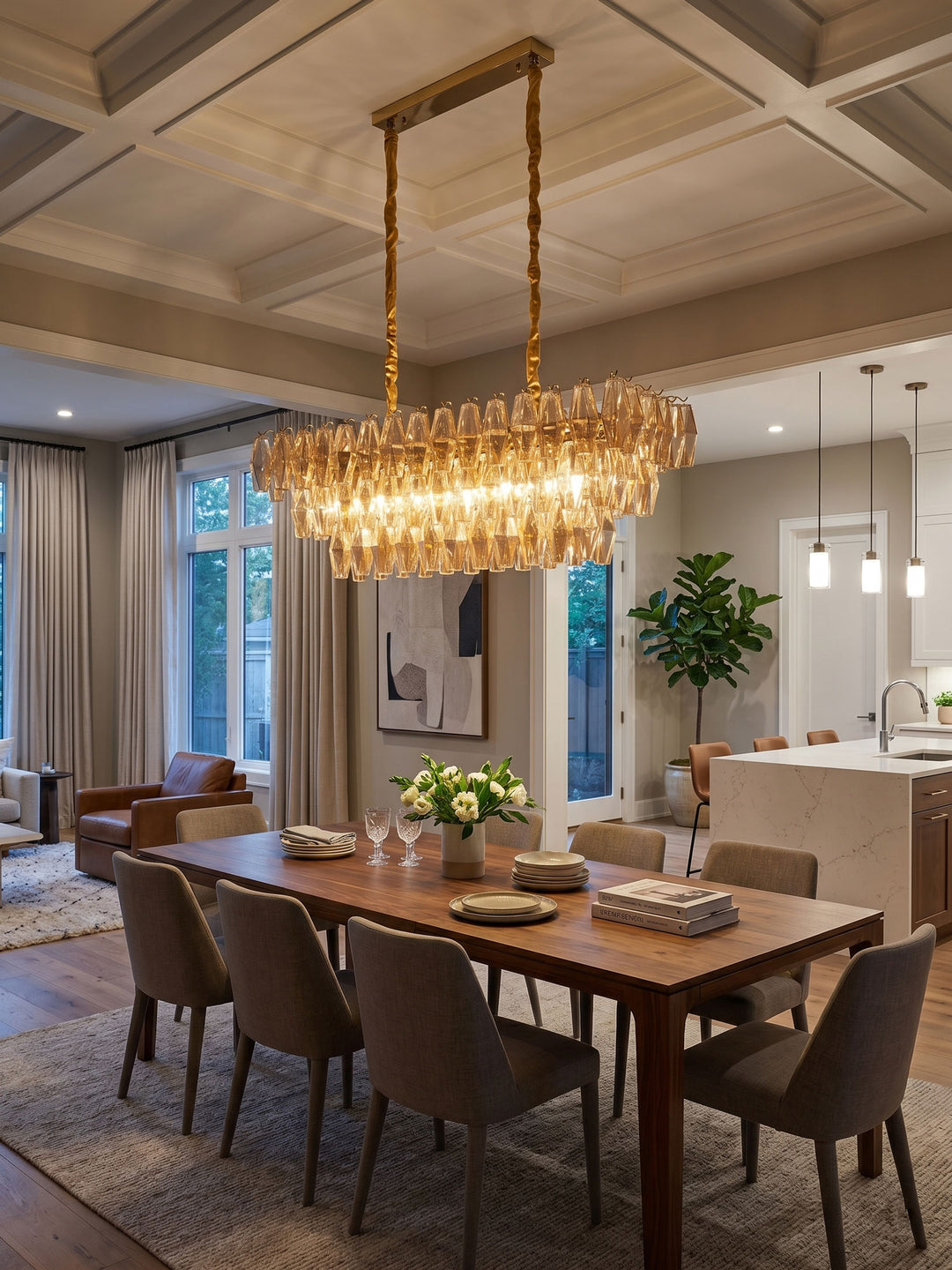 Amber Prism Glass Chandelier - Vakkerlight