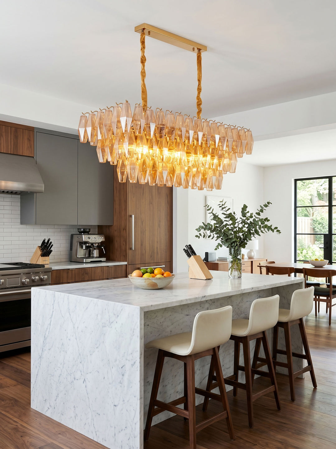 Amber Prism Glass Chandelier - Vakkerlight