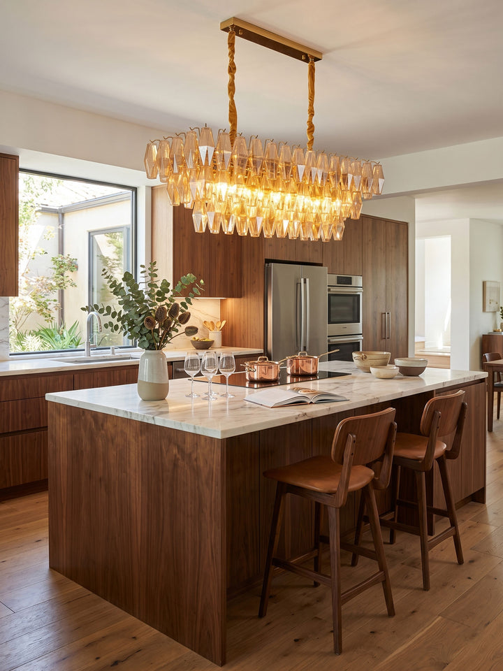 Amber Prism Glass Chandelier - Vakkerlight