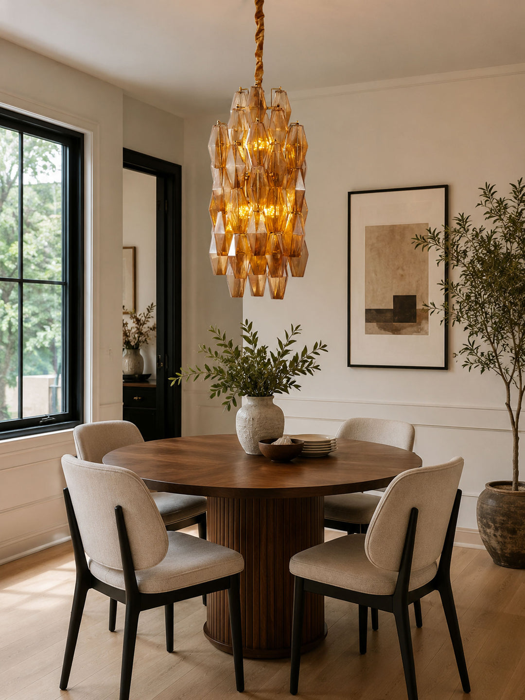Amber Prism Long Chandelier - Vakkerlight