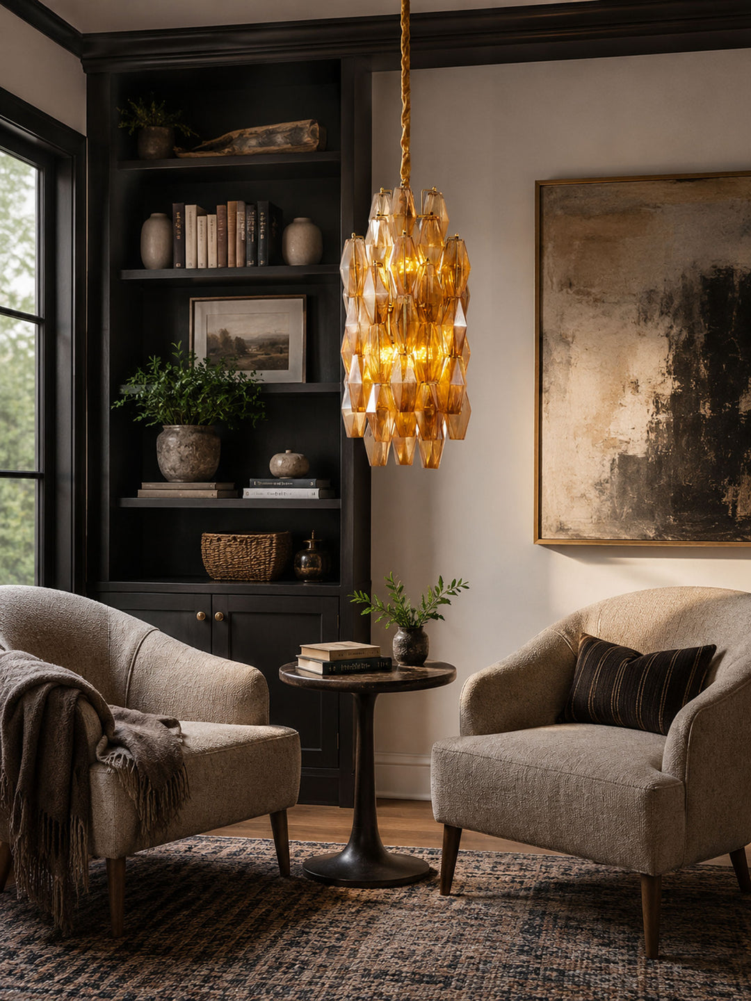 Amber Prism Long Chandelier - Vakkerlight