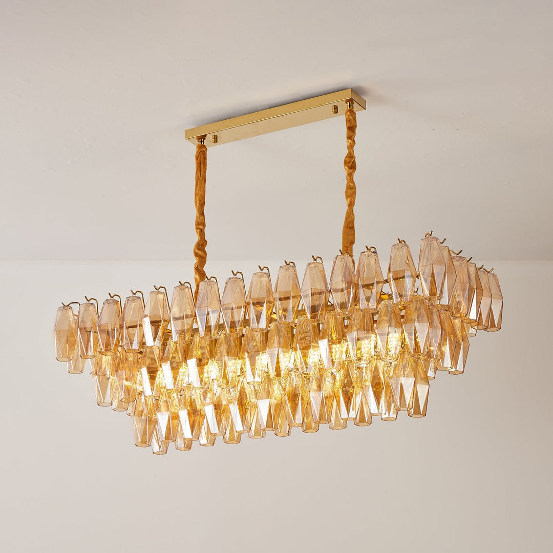 Amber Prism Glass Chandelier - Vakkerlight