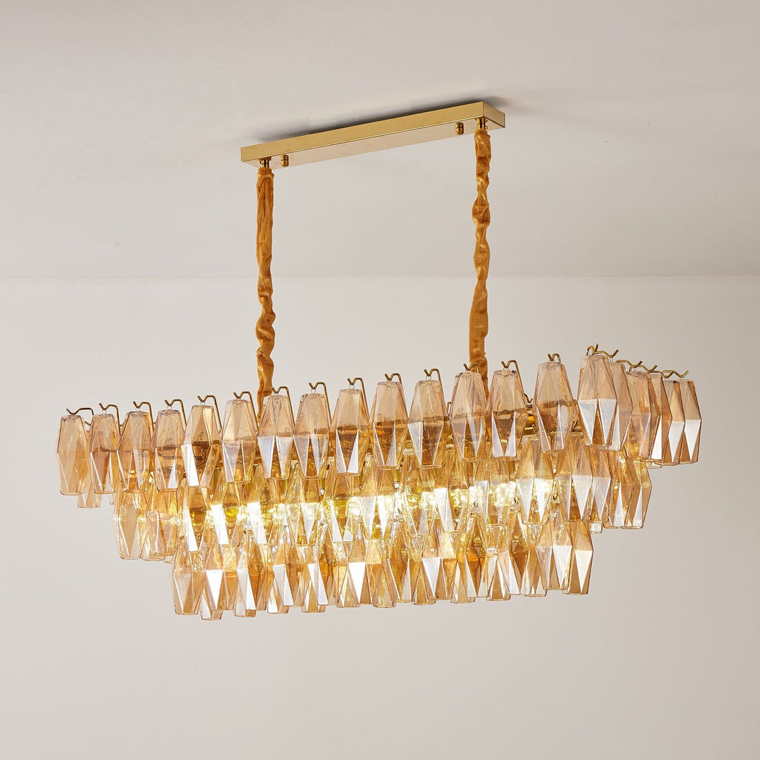 Amber Prism Glass Chandelier - Vakkerlight