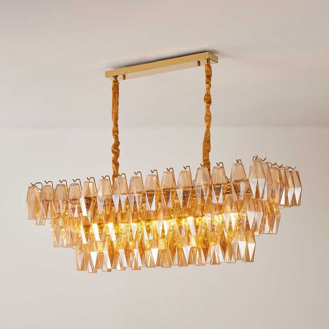 Amber Prism Glass Chandelier - Vakkerlight
