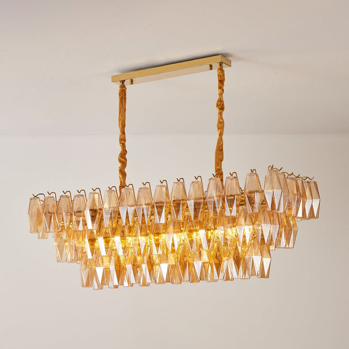 Amber Prism Glass Chandelier - Vakkerlight