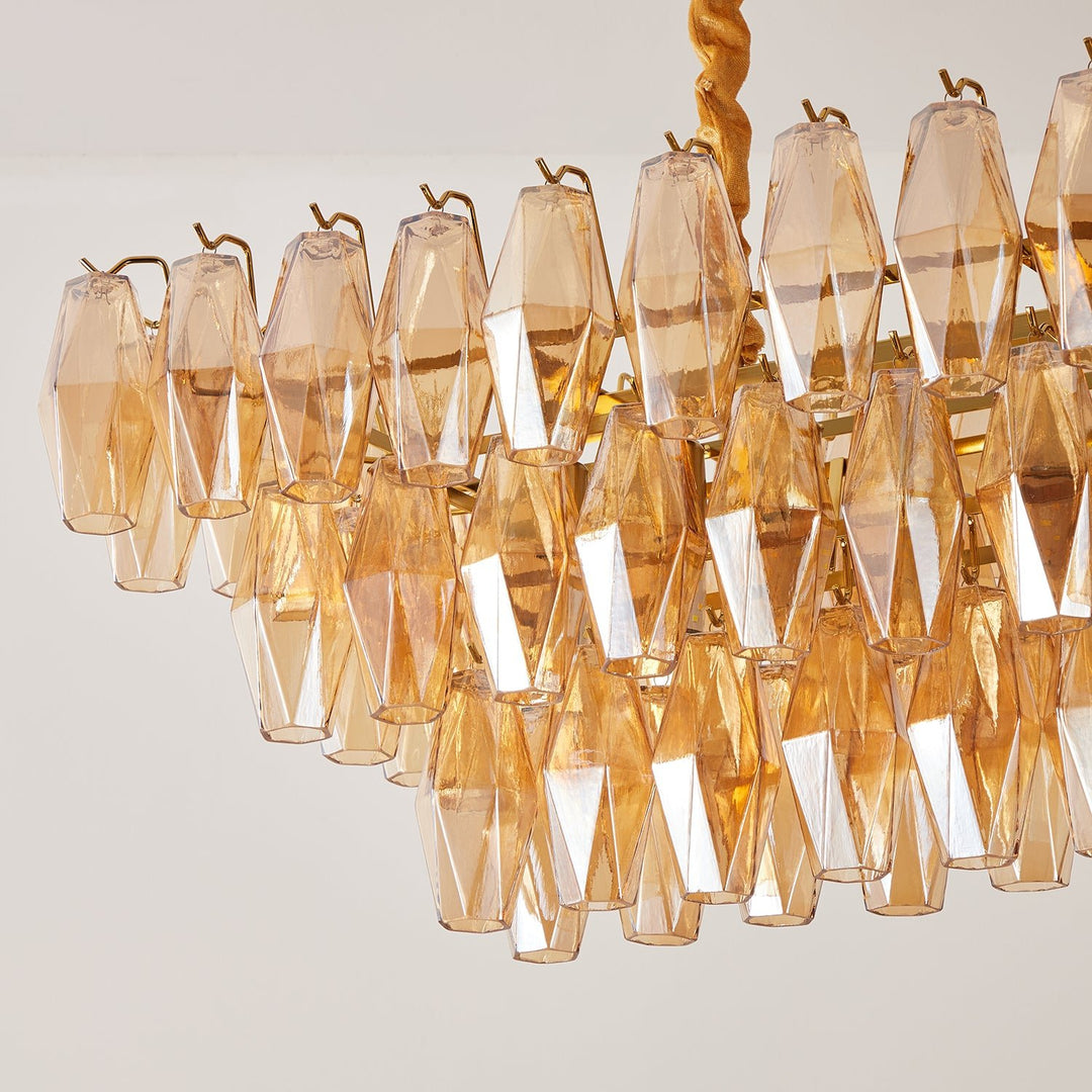Amber Prism Glass Chandelier - Vakkerlight