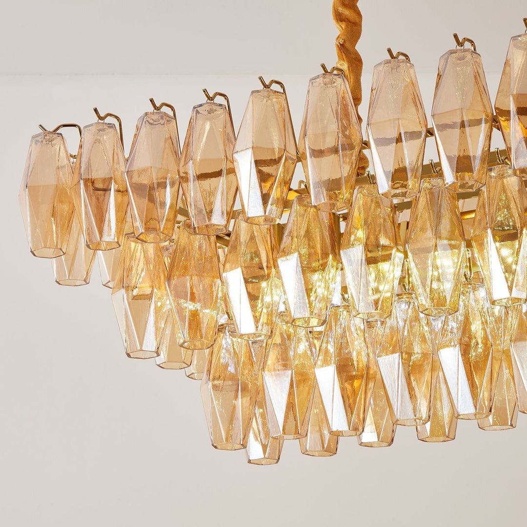 Amber Prism Glass Chandelier - Vakkerlight