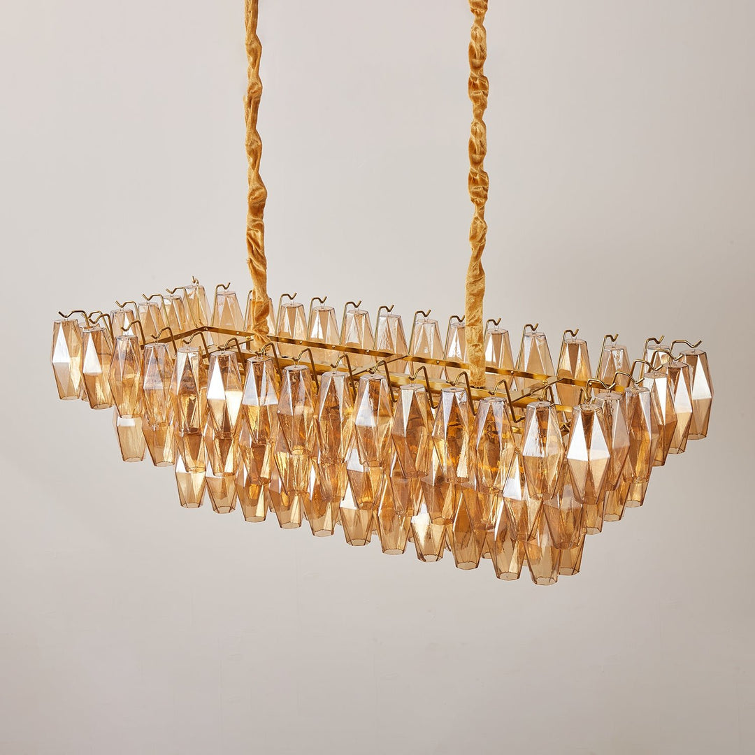 Amber Prism Glass Chandelier - Vakkerlight