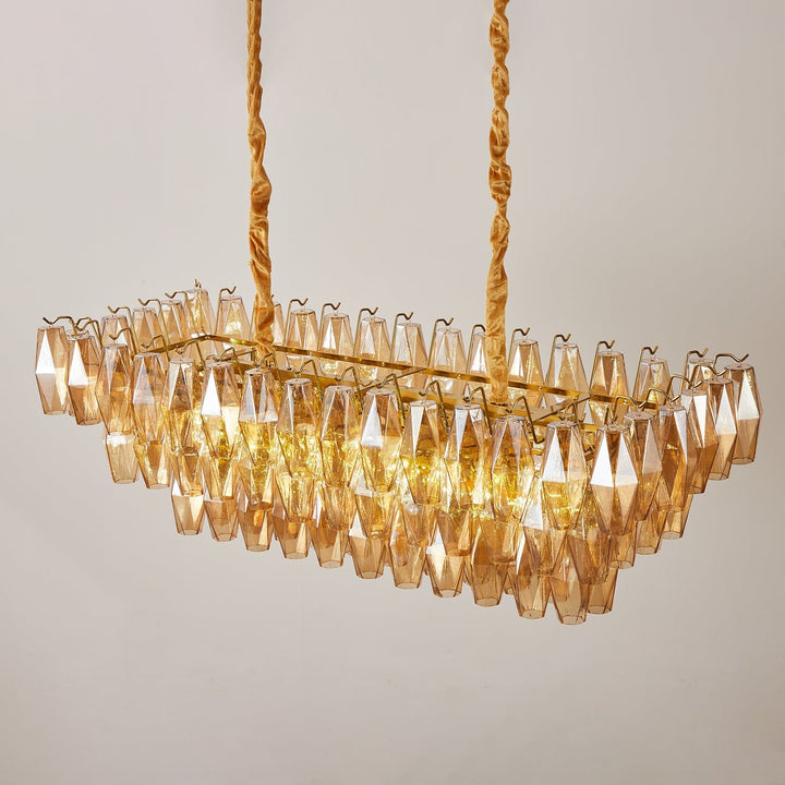 Amber Prism Glass Chandelier - Vakkerlight