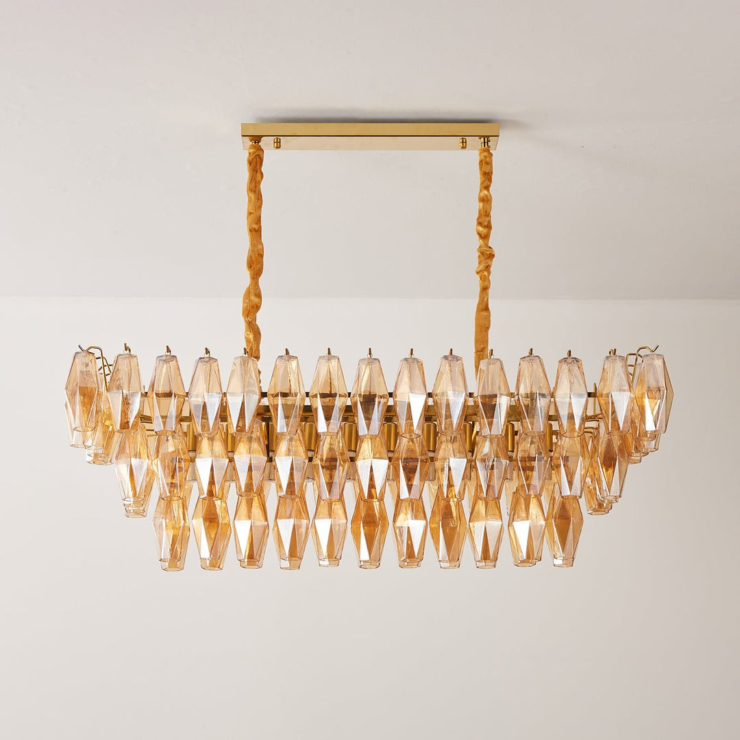 Amber Prism Glass Chandelier - Vakkerlight