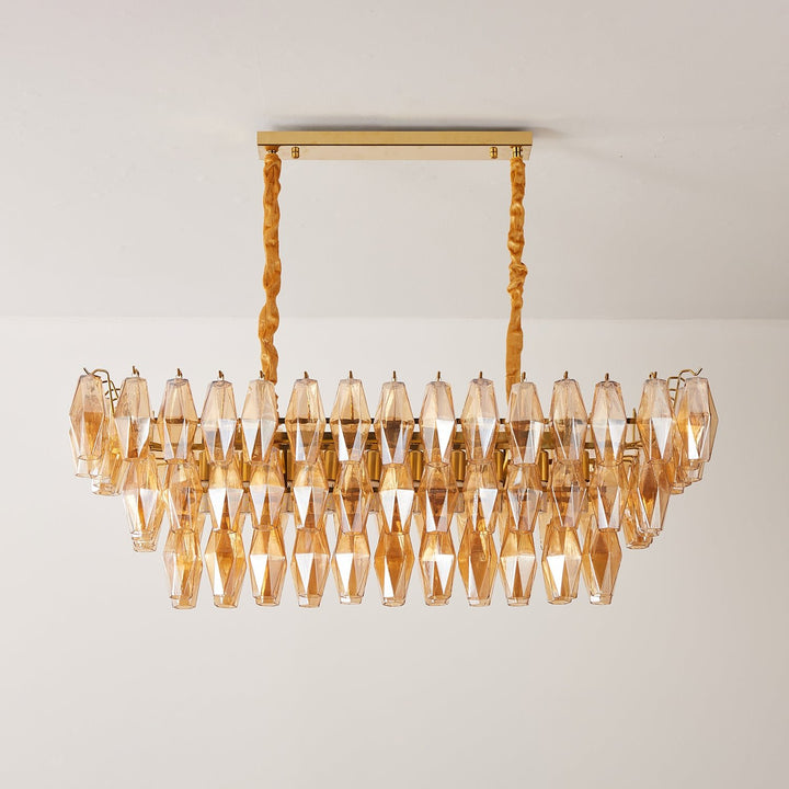 Amber Prism Glass Chandelier - Vakkerlight