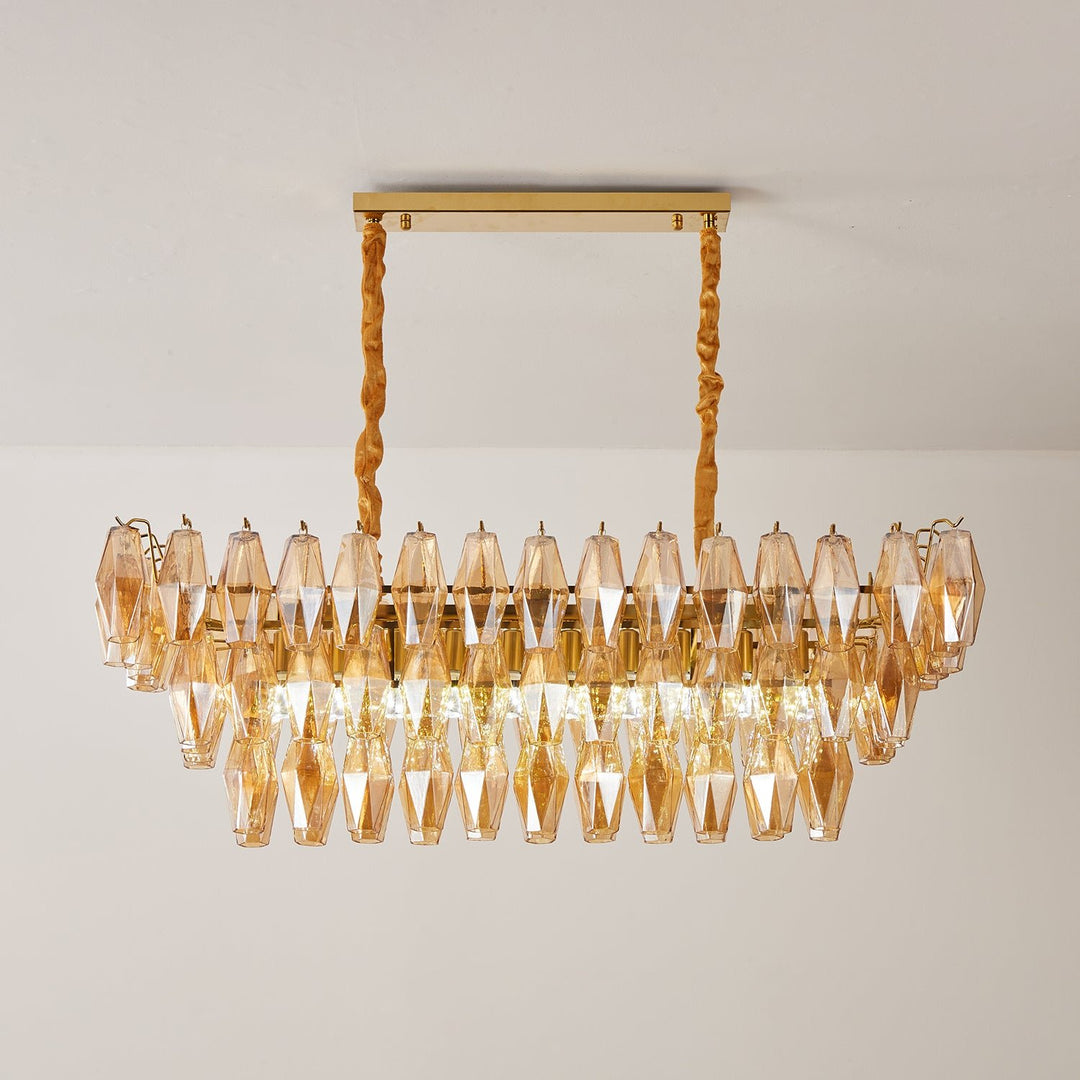 Amber Prism Glass Chandelier - Vakkerlight