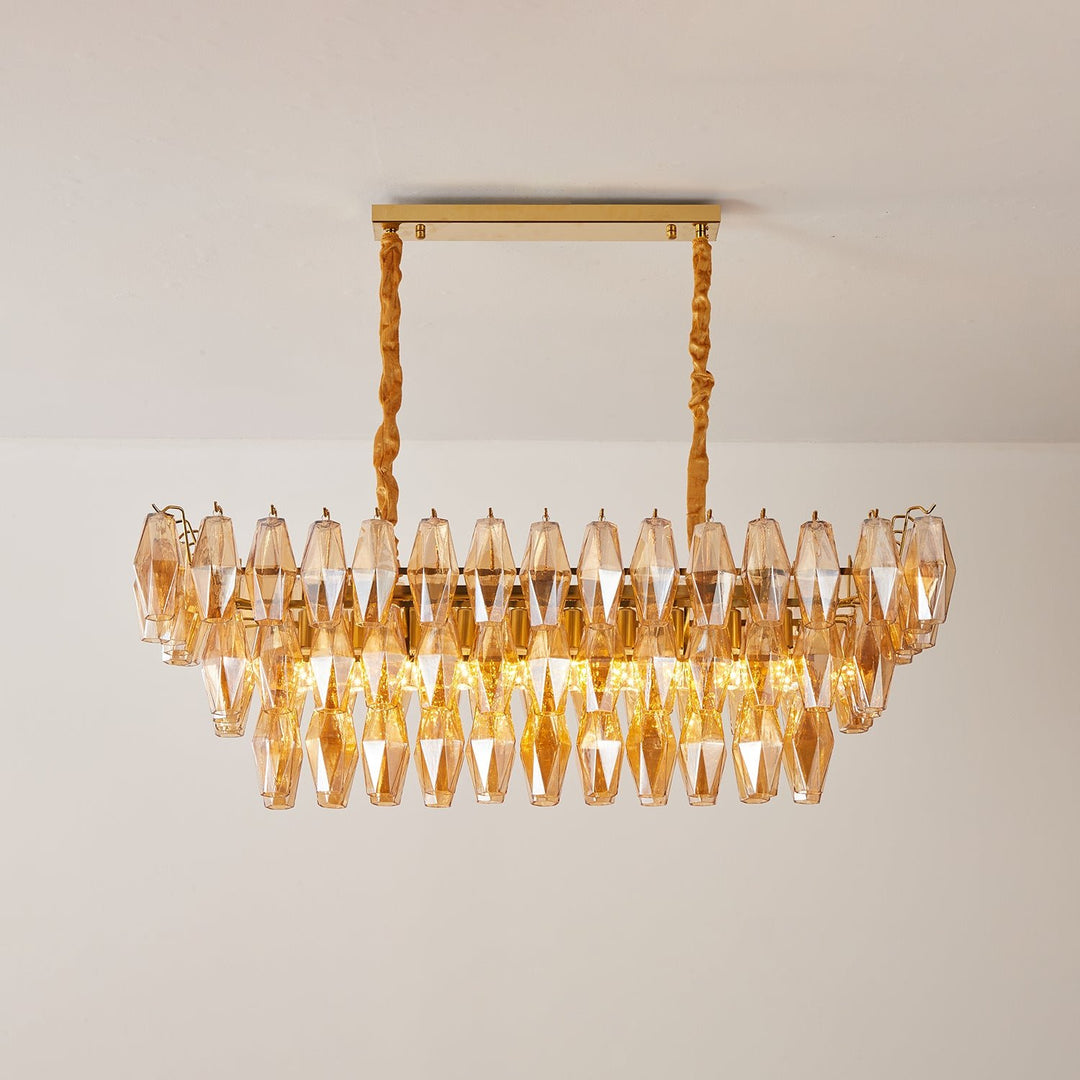 Amber Prism Glass Chandelier - Vakkerlight