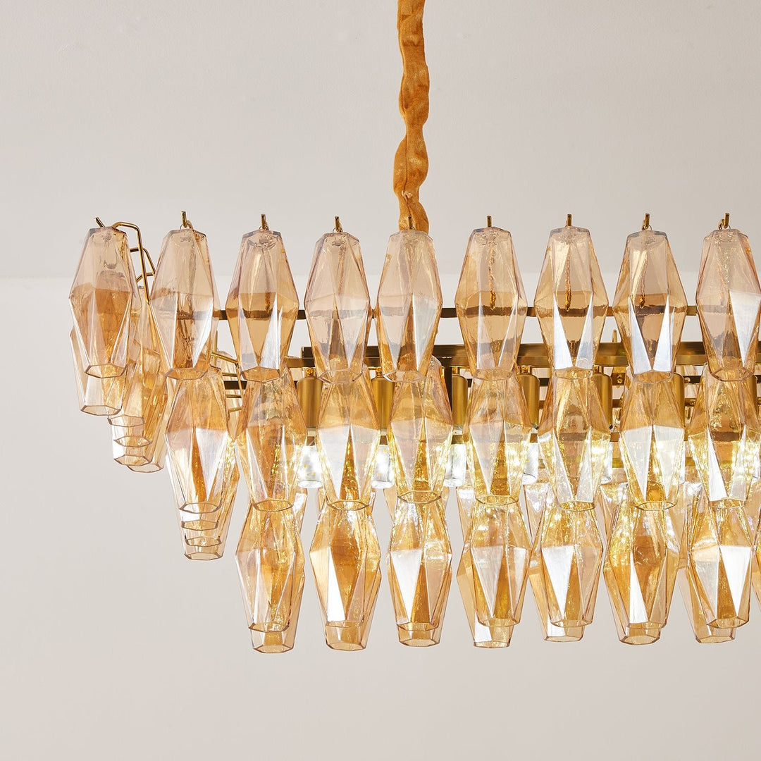 Amber Prism Glass Chandelier - Vakkerlight