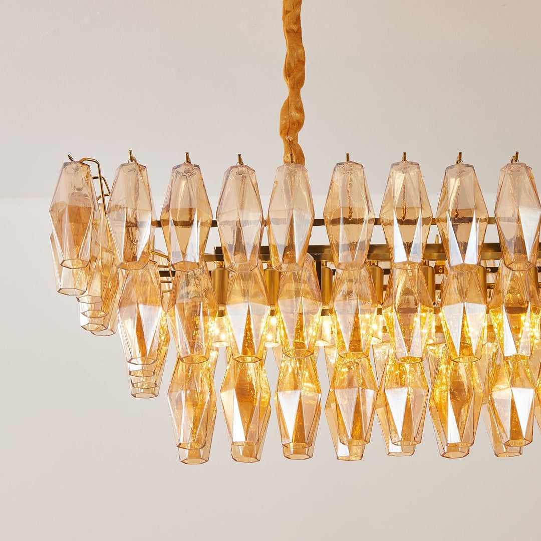Amber Prism Glass Chandelier - Vakkerlight