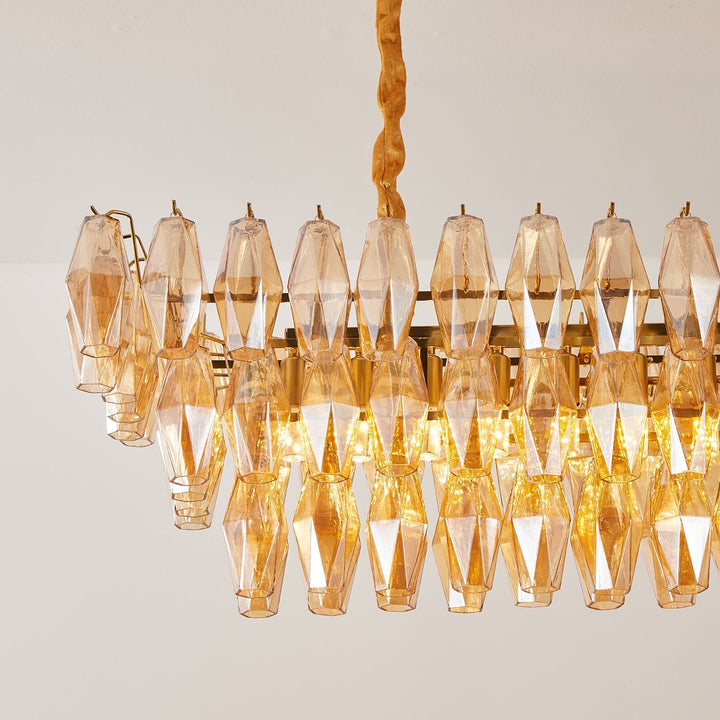 Amber Prism Glass Chandelier - Vakkerlight