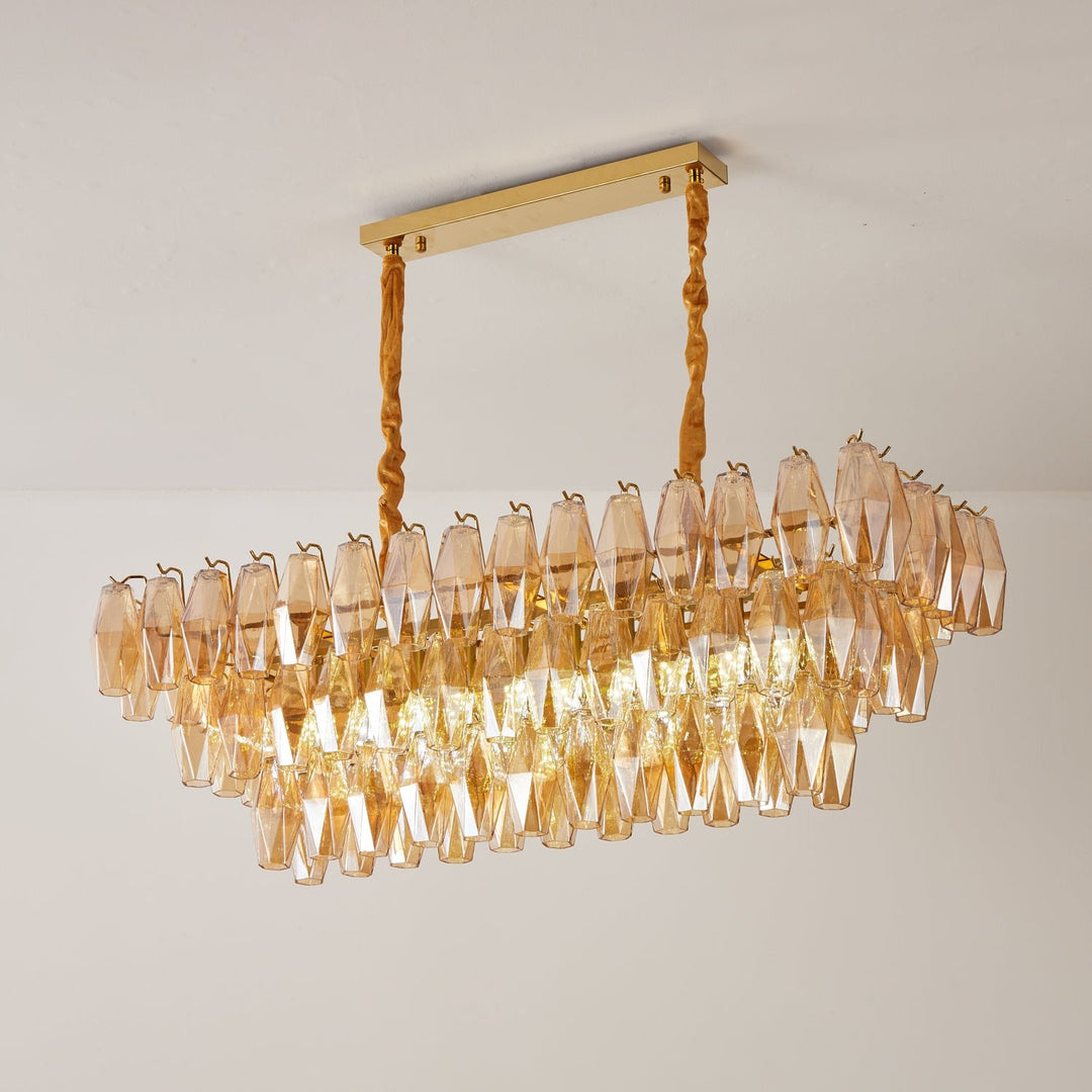 Amber Prism Glass Chandelier - Vakkerlight