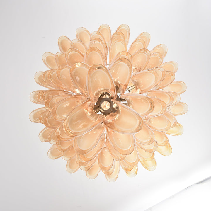 Amber Cloud Murano Glass Petals Chandelier - Vakkerlight