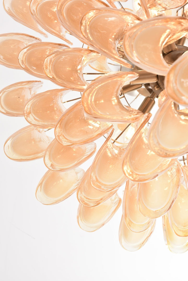 Amber Cloud Murano Glass Petals Chandelier - Vakkerlight