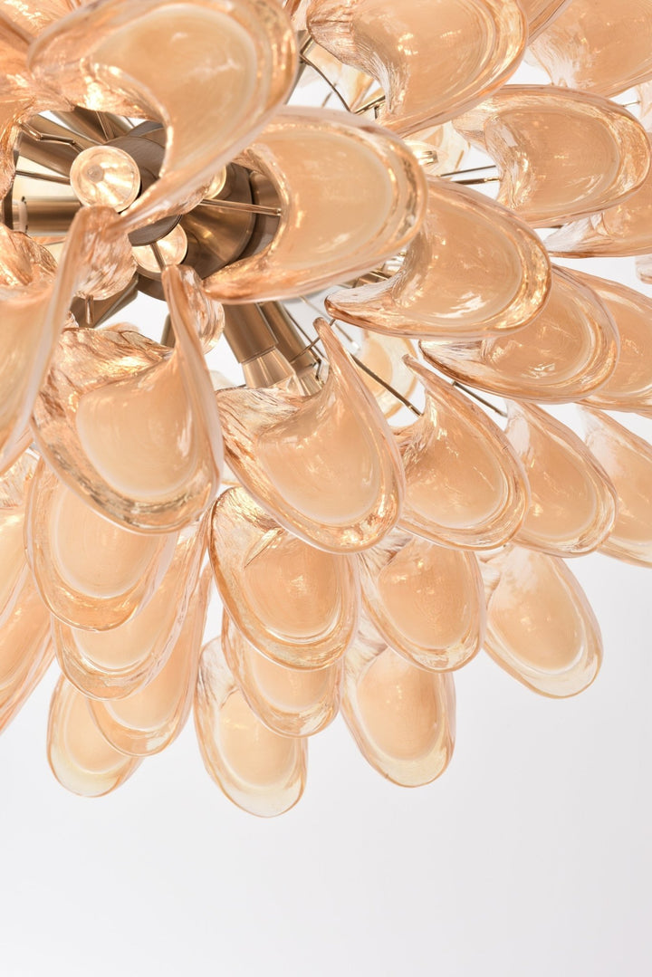 Amber Cloud Murano Glass Petals Chandelier - Vakkerlight