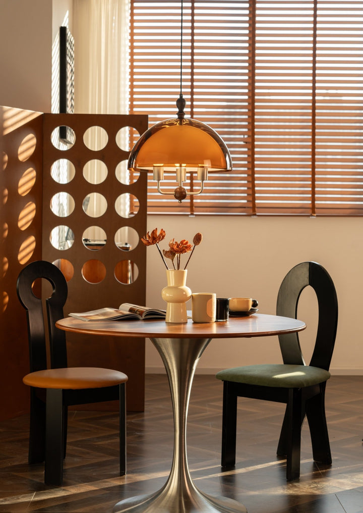 Amber Dome Shaped Pendant Light - Vakkerlight