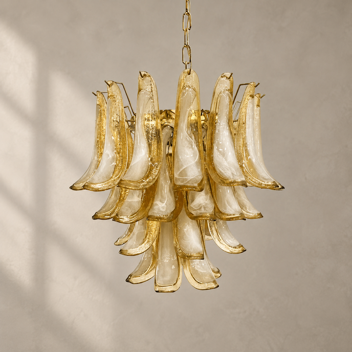 Amber Glass Petals Chandelier – detail 10