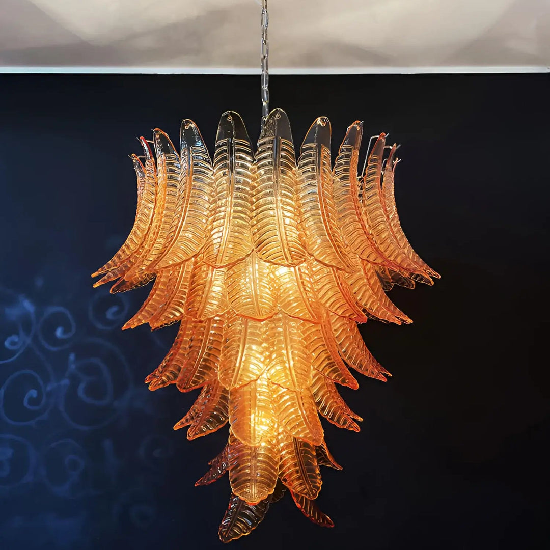 Amber Leaf Cascade Chandelier - Vakkerlight