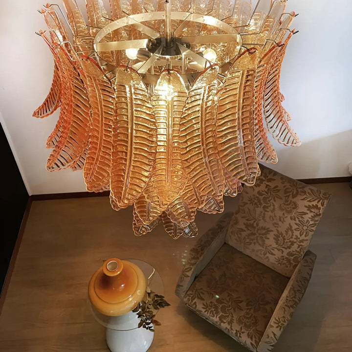 Amber Leaf Cascade Chandelier - Vakkerlight