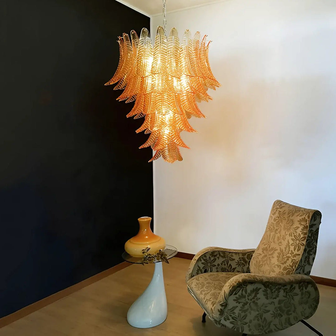 Amber Leaf Cascade Chandelier - Vakkerlight