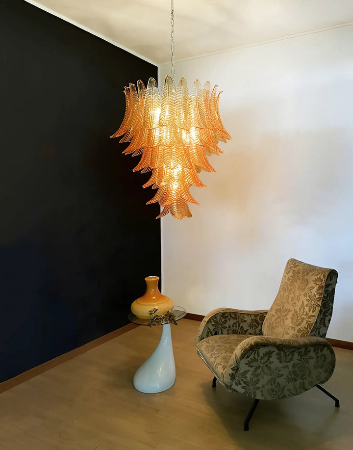 Amber Leaf Cascade Chandelier - Vakkerlight