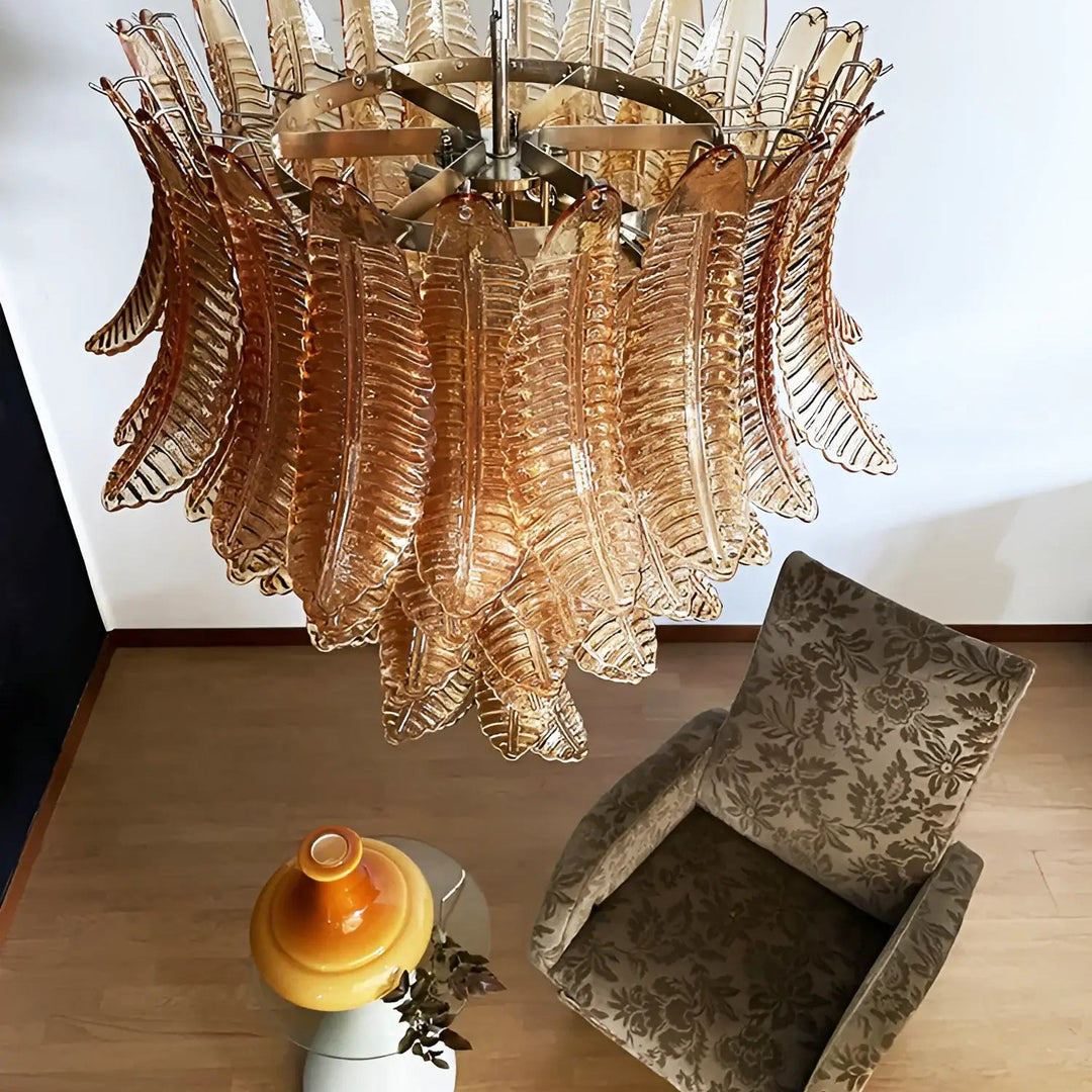 Amber Leaf Cascade Chandelier - Vakkerlight