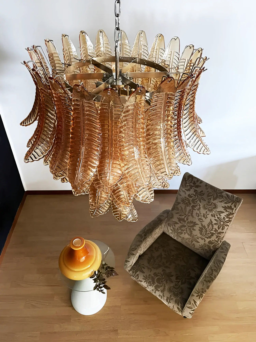 Amber Leaf Cascade Chandelier - Vakkerlight