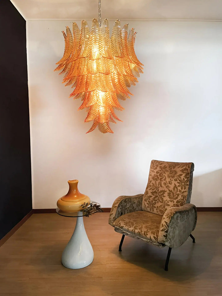 Amber Leaf Cascade Chandelier - Vakkerlight