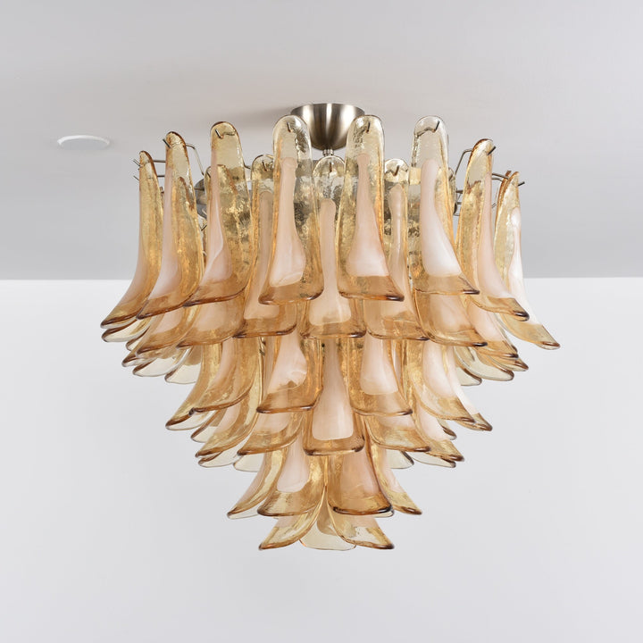 Amber Petal Glass Ceiling Lamp - Vakkerlight