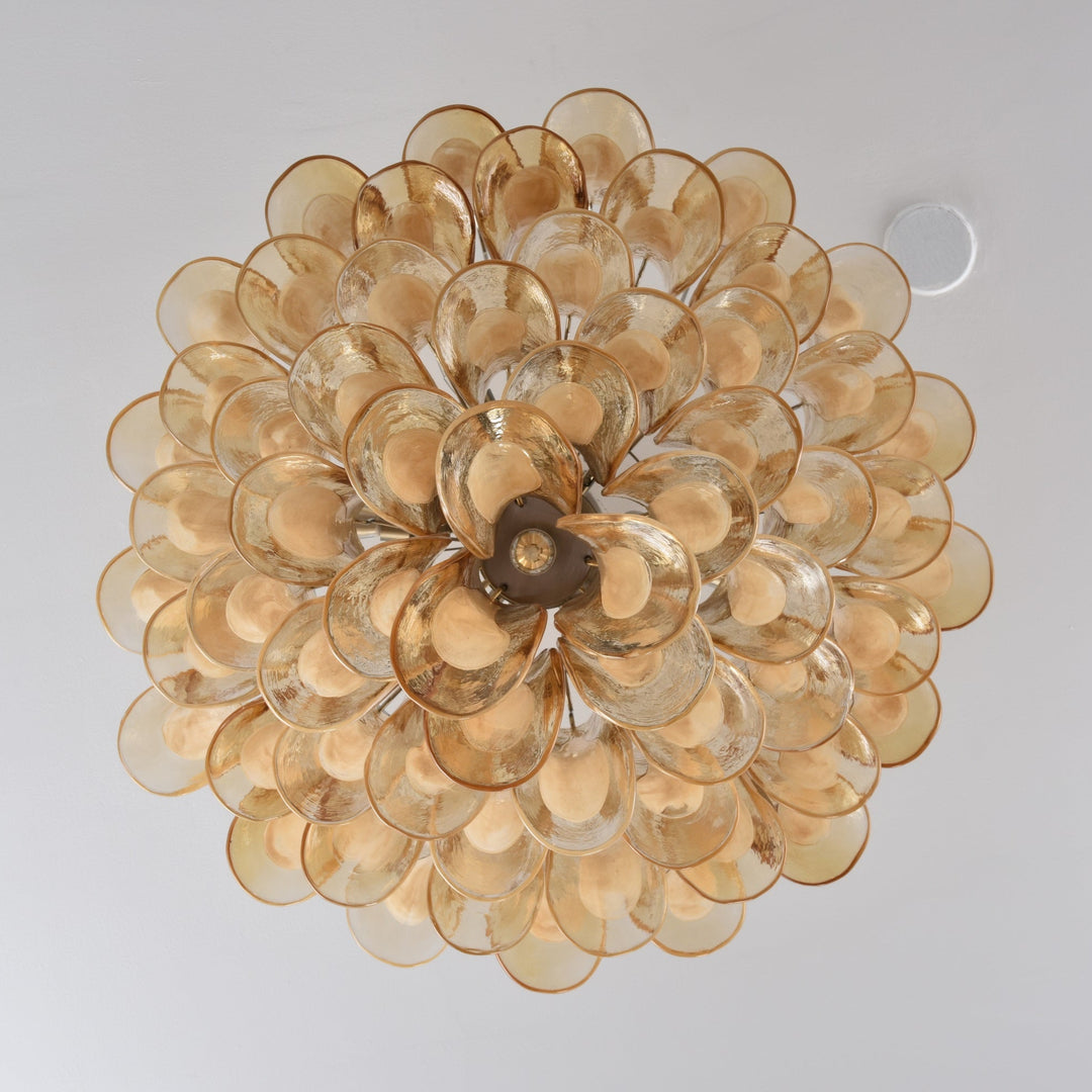 Amber Petal Glass Ceiling Lamp - Vakkerlight