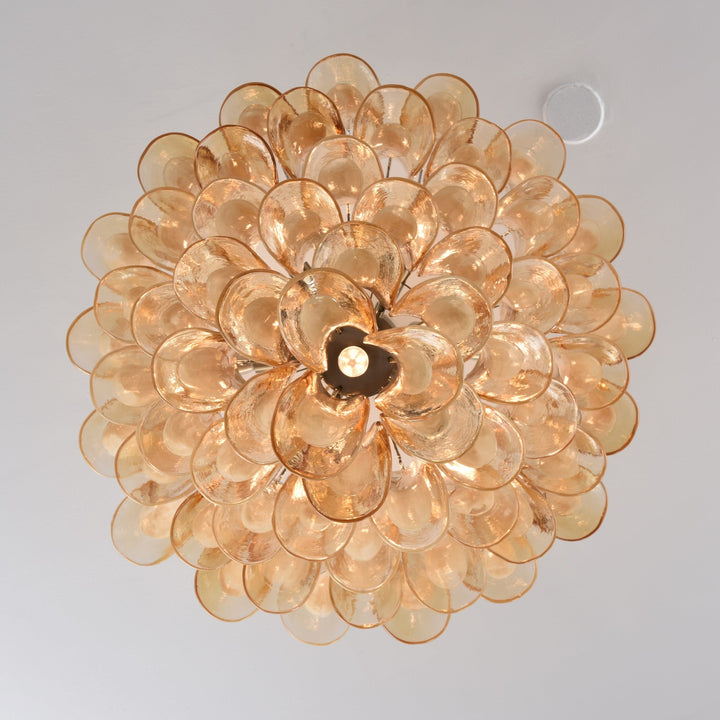 Amber Petal Glass Ceiling Lamp - Vakkerlight