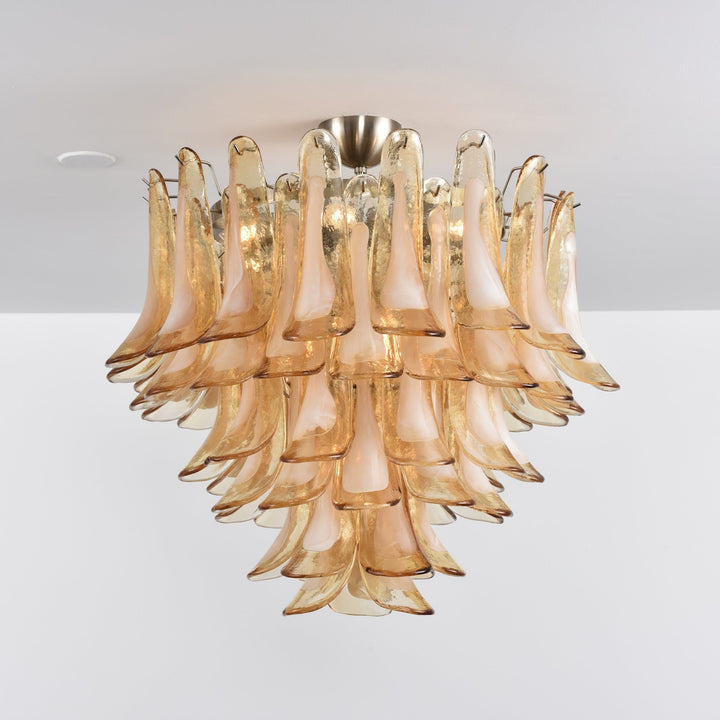 Amber Petal Glass Ceiling Lamp - Vakkerlight