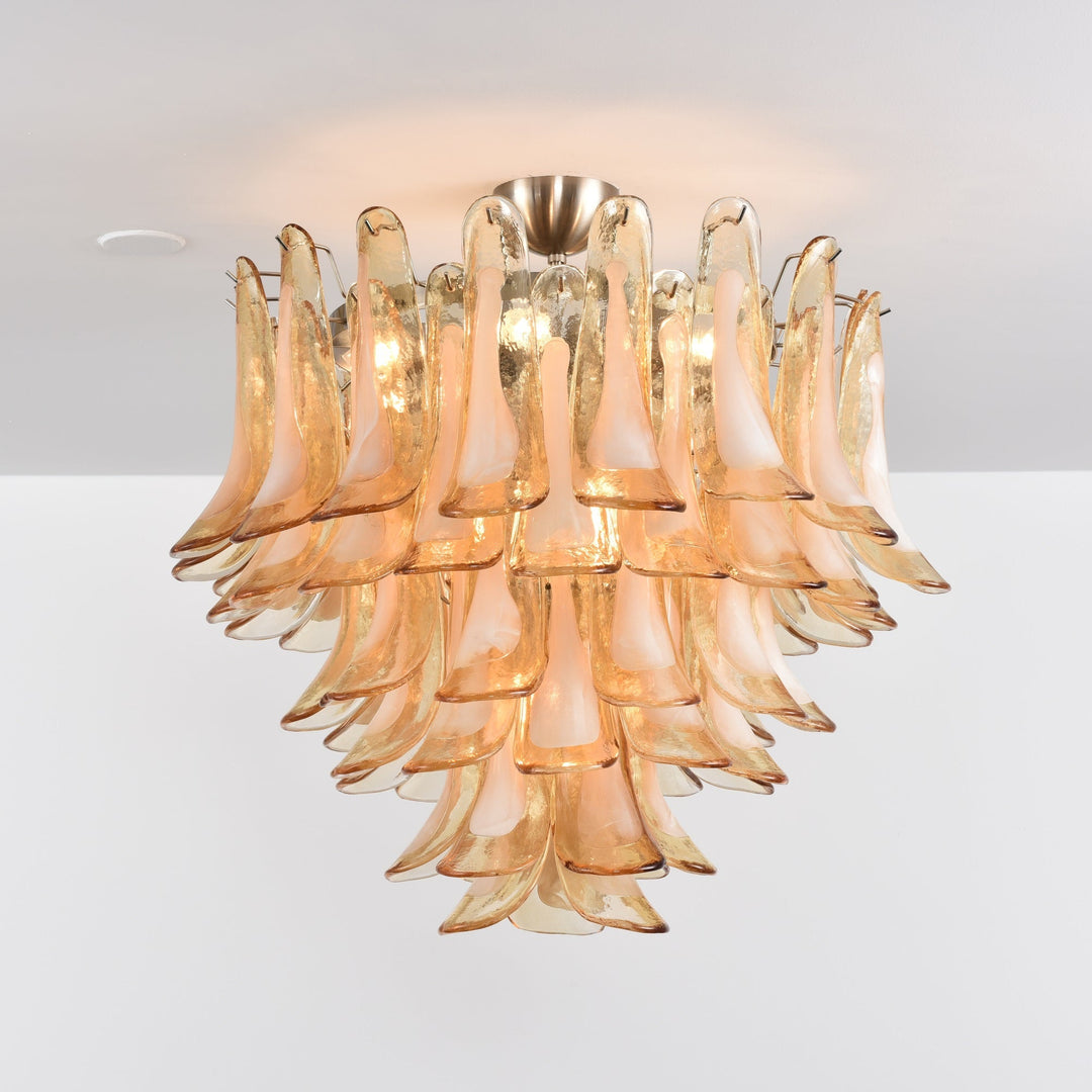 Amber Petal Glass Ceiling Lamp - Vakkerlight