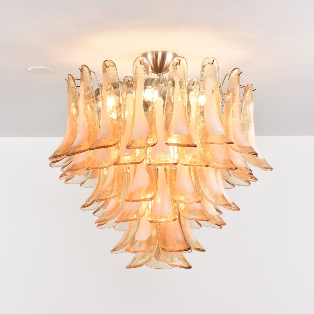 Amber Petal Glass Ceiling Lamp - Vakkerlight