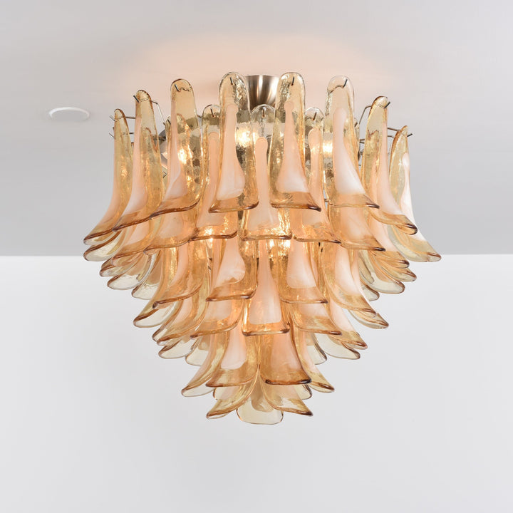 Amber Petal Glass Ceiling Lamp - Vakkerlight