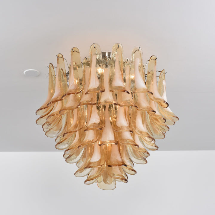 Amber Petal Glass Ceiling Lamp - Vakkerlight