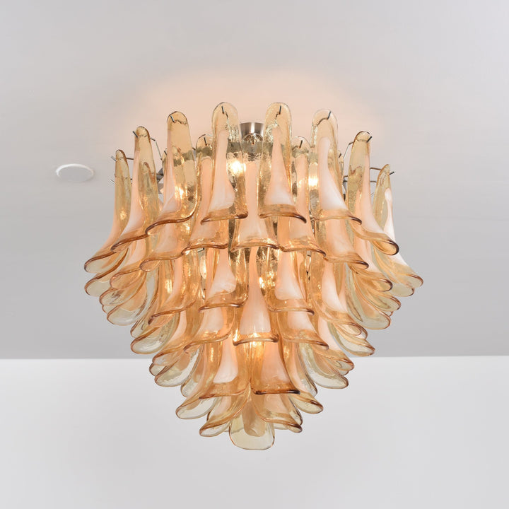 Amber Petal Glass Ceiling Lamp - Vakkerlight