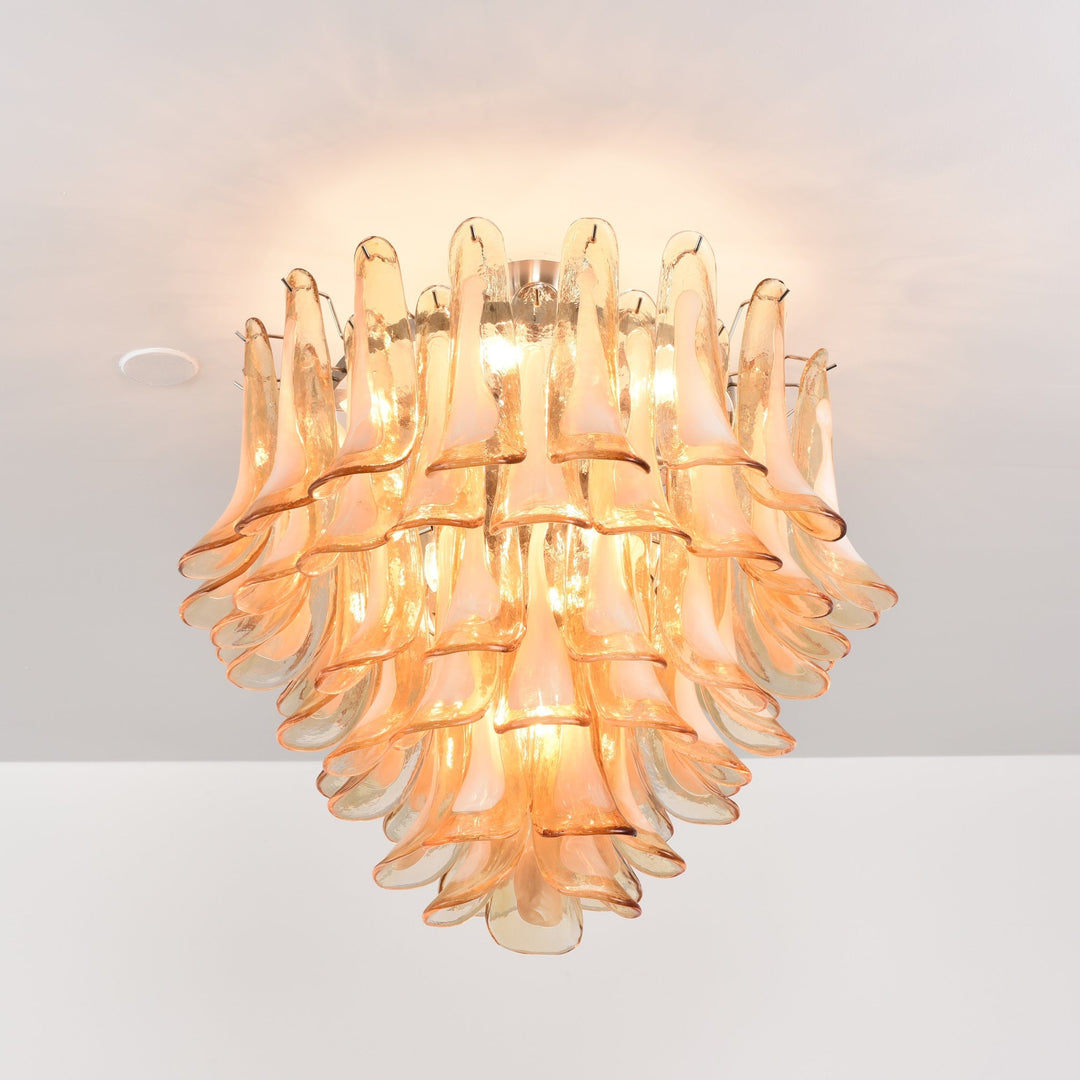 Amber Petal Glass Ceiling Lamp - Vakkerlight
